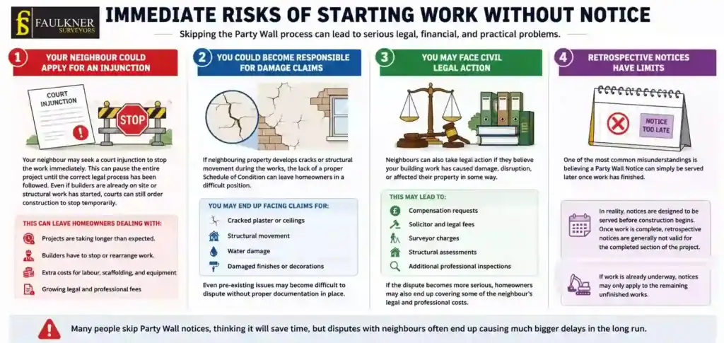 What Happens If You Start Work Without a Party Wall Notice? 1 Immediate Risks of Starting Work Without Party Wall Notice Brixton